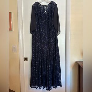 Long navy blue women’s formal dress